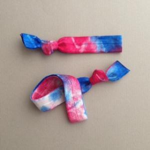 Patriotic Set - 1 Each Tie Dyed Headband And Hair..