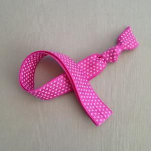 Pink Polka Dot Elastic Headband By Elastic Hair..