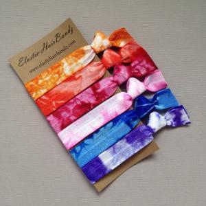 6 Tie Dyed Hair Ties - The Sally Collection By..