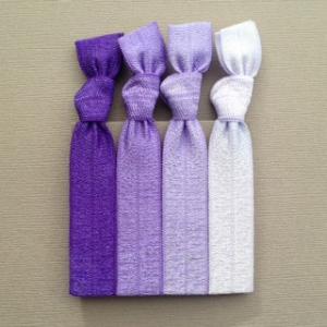 The Violet Ombre Hair Tie Collection - 4 Elastic..