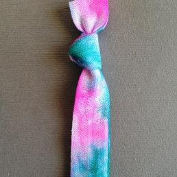 1 Hot Fuchsia-Teal Tie Dye Hair Tie..