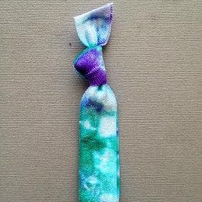 1 Teal-Purple Tie Dye Hair Tie by E..
