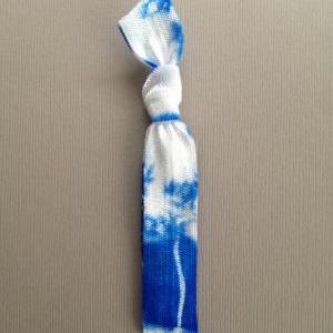 1 Sky Blue Tie Dye Hair Tie By Elastic Hair Bandz..
