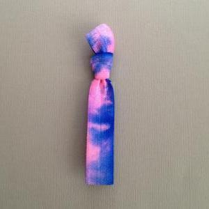1 Pink-blue Tie Dye Hair Tie By Elastic Hair Bandz..