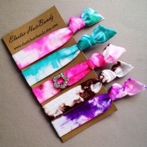 The Becca Flower Charm Tie Dye Hair Tie Collection..