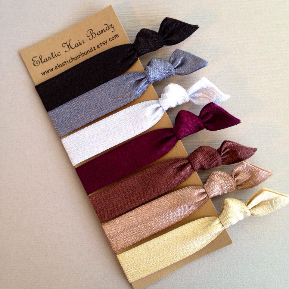 The Sienna Hair Tie-ponytail Holder Collection - 7 Elastic Hair Ties By Elastic Hair Bandz On Etsy