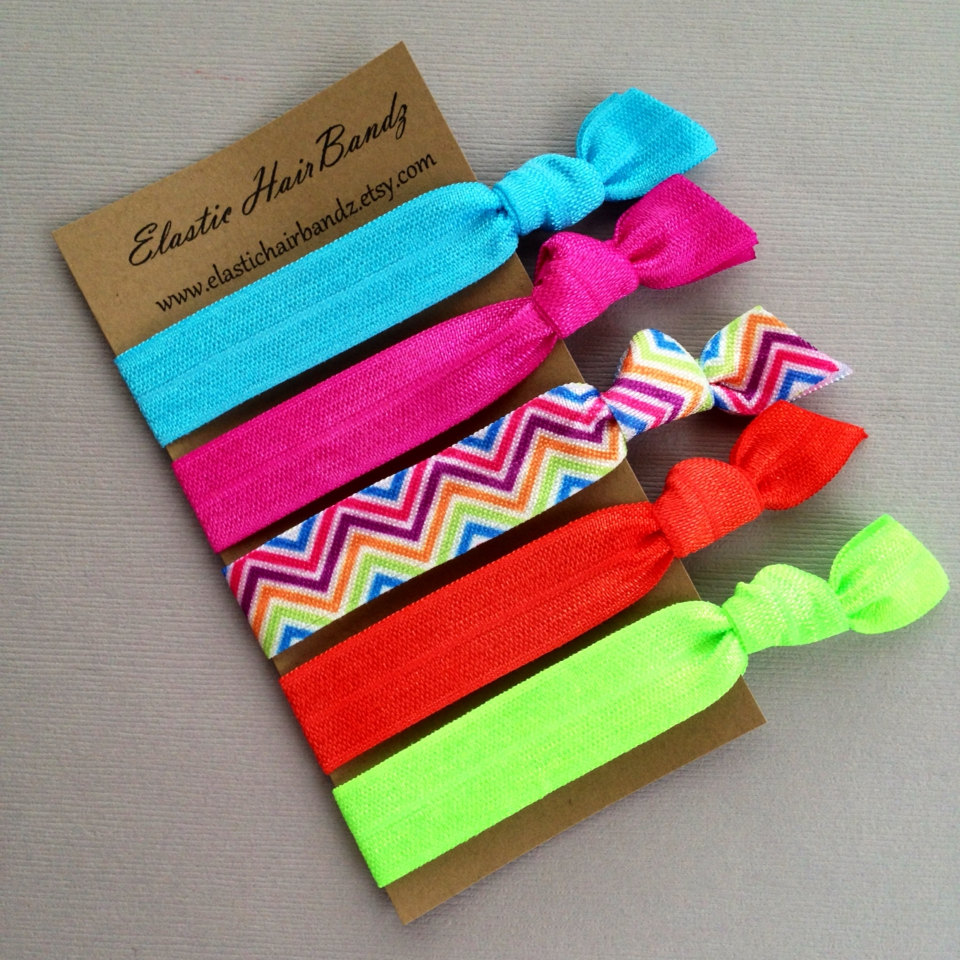 The Brandy Hair Tie-ponytail Holder Collection - 5 Elastic Hair Ties By Elastic Hair Bandz On Etsy