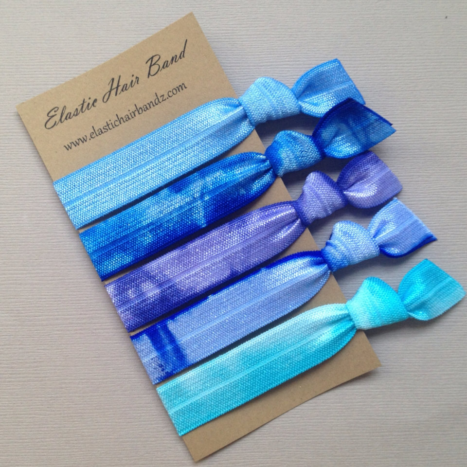 The Blue Sea Hair Tie Collection - 5 Elastic Hair Ties By Elastic Hair Bandz