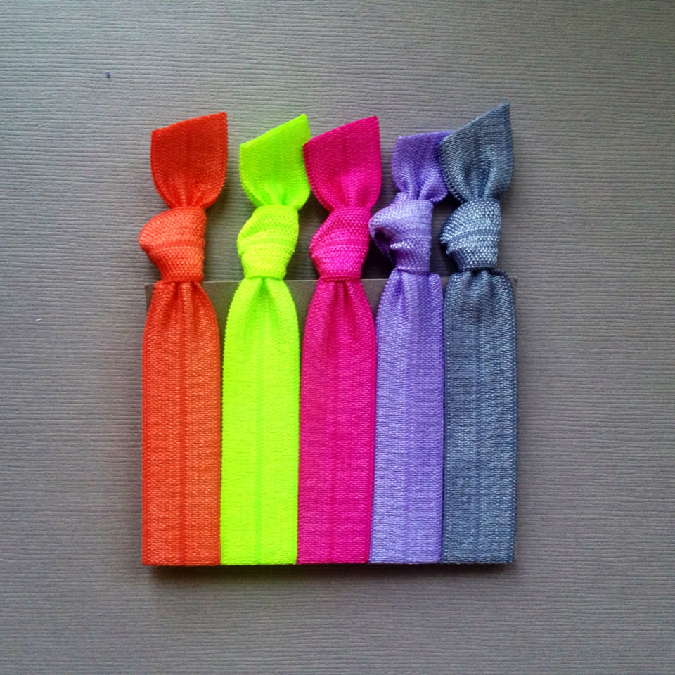 The Brights Hair Tie Collection - 5 Elastic Hair Ties By Elastic Hair Bandz On Etsy
