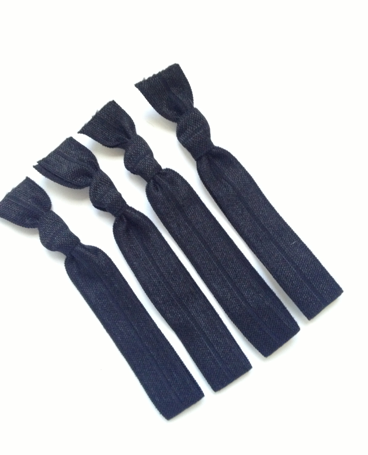 Elastic Hair Ties - Solid Black Collection - Ponytail Holder - by Elastic Hair Bandz