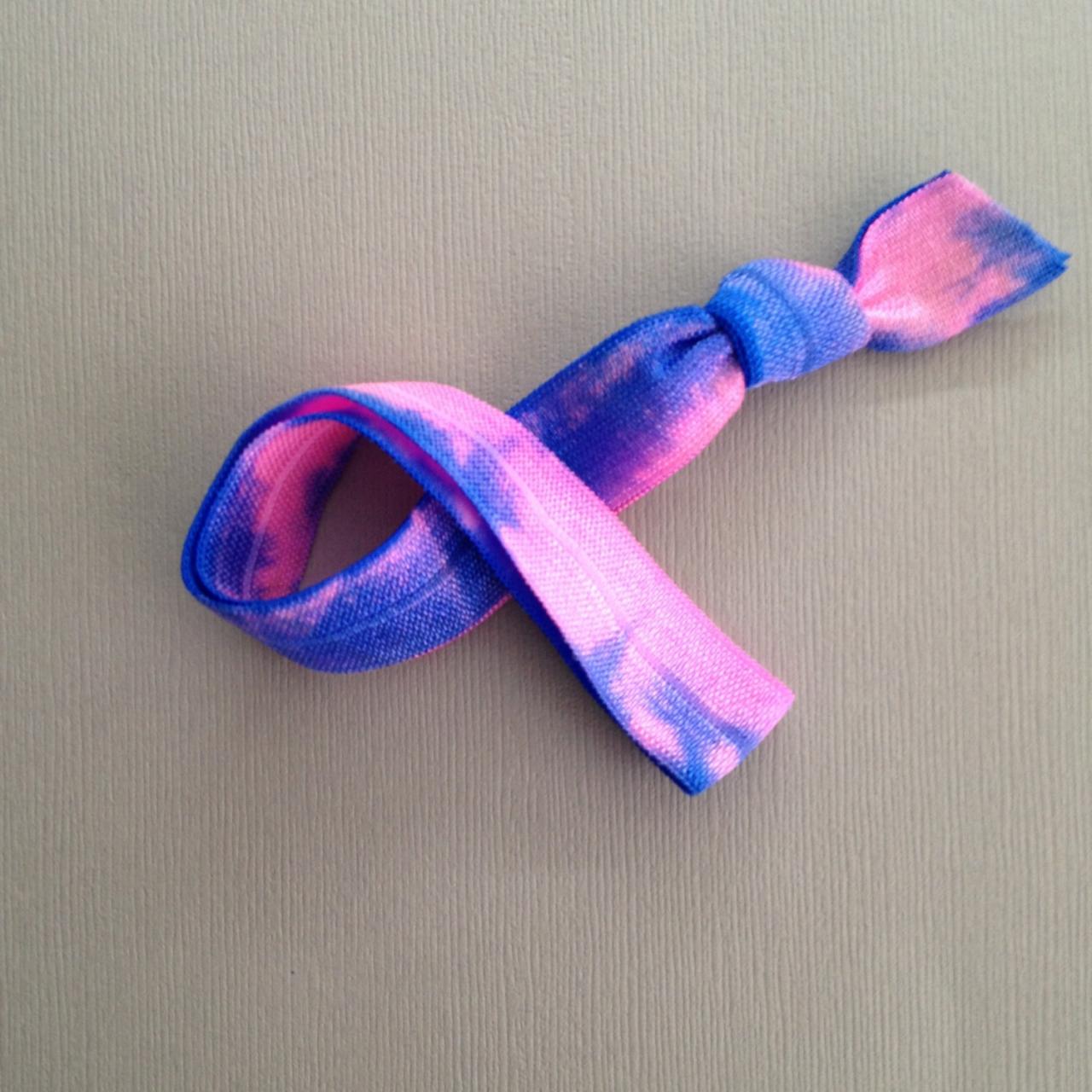 1 Pink-sky Tie Dye Elastic Headband By Elastic Hair Bandz