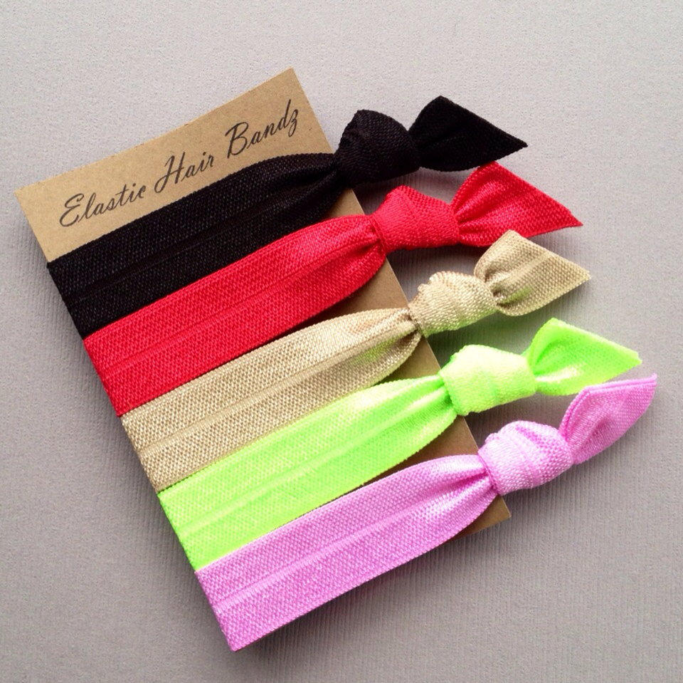 The Annie Hair Tie-Ponytail Holder Collection - 5 Elastic Hair Ties by Elastic Hair Bandz on Etsy