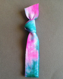 1 Hot Fuchsia-Teal Tie Dye Hair Tie by Elastic Hair Bandz on Etsy