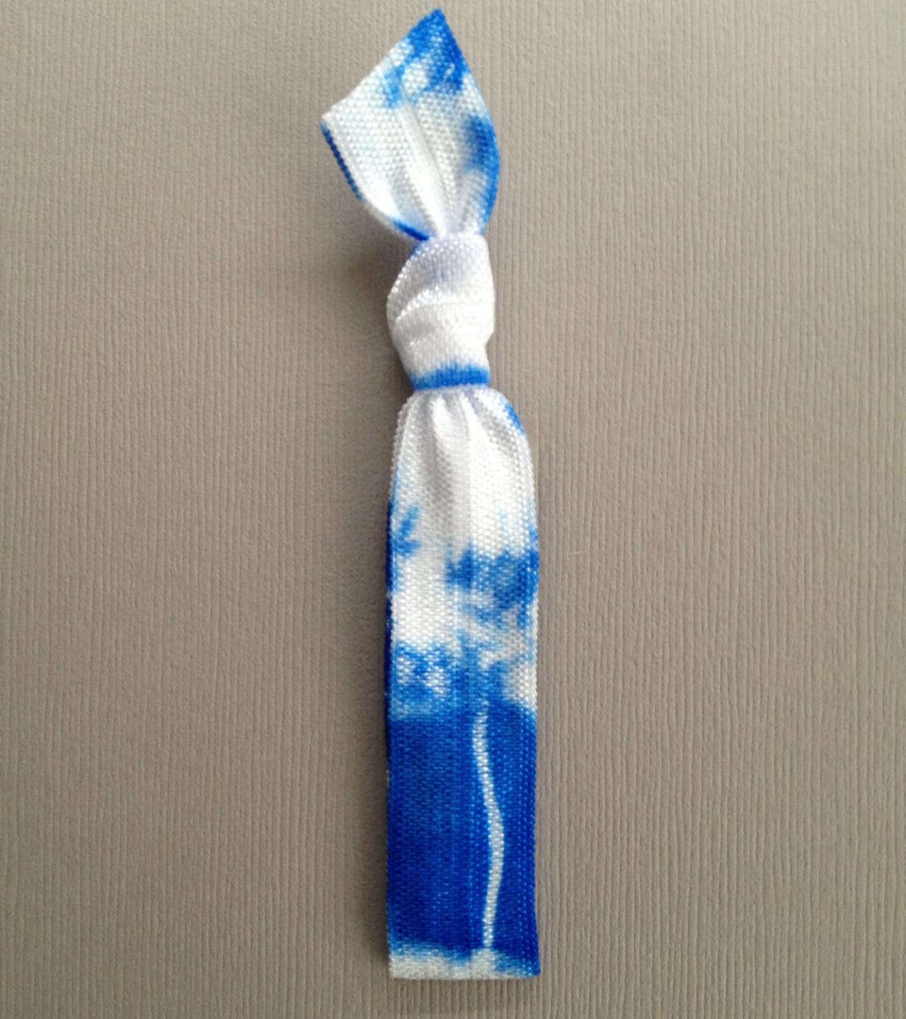 1 Sky Blue Tie Dye Hair Tie By Elastic Hair Bandz On Etsy