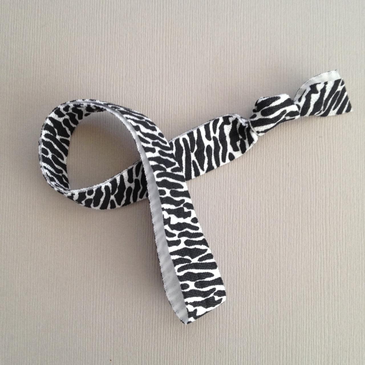 Black & White Zebra Elastic Headband By Elastic Hair Bandz