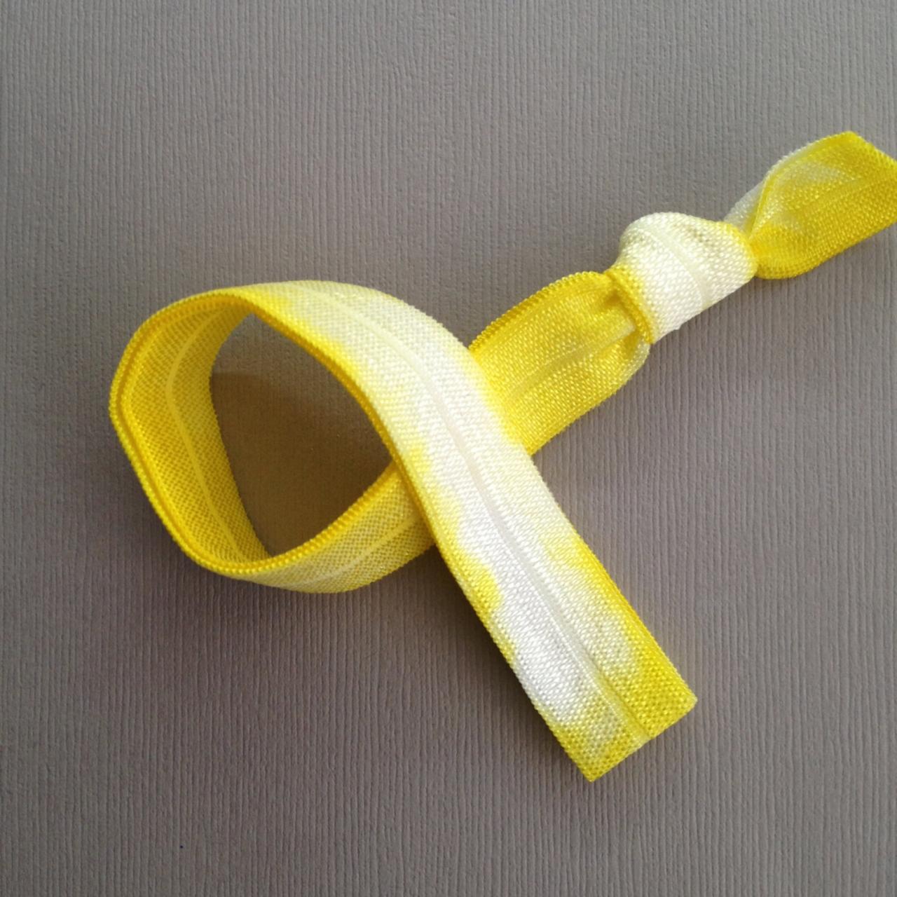 1 Yellow Tie Dye Elastic Headband by Elastic Hair Bandz