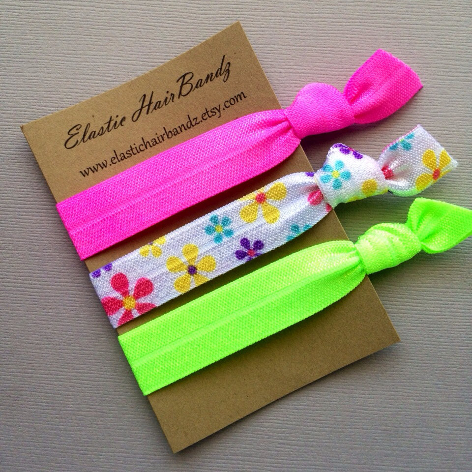 The 3-Pack Cassy Hair Tie Collection - 3 Elastic Hair Ties by Elastic Hair Bandz on Etsy