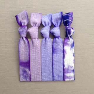 Lavender Tie Dye Collection Elastic Hair Ties - Ponytail Holder - by Elastic Hair Bandz