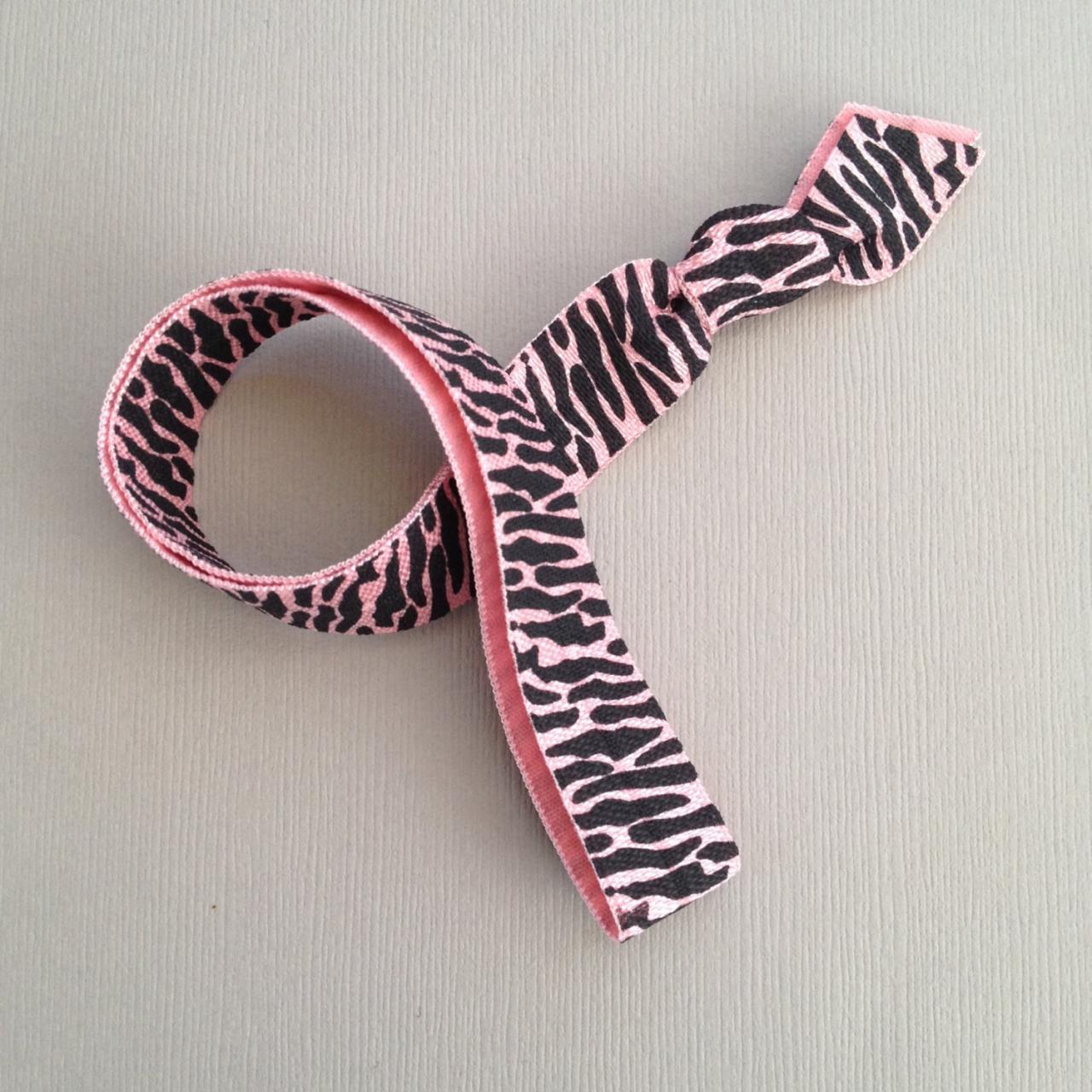 Pink Zebra Elastic Headband By Elastic Hair Bandz